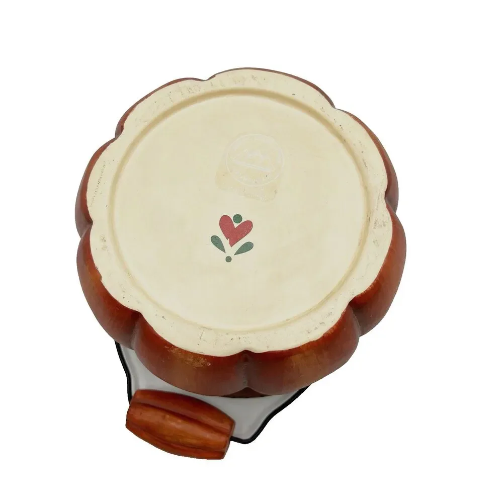 Crazy Mountain Pumpkin Bucket Ceramic Halloween 6.5